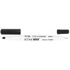 Маркер для CD Economix E11603 /чорний/ двосторонній 2мм//0.7мм 